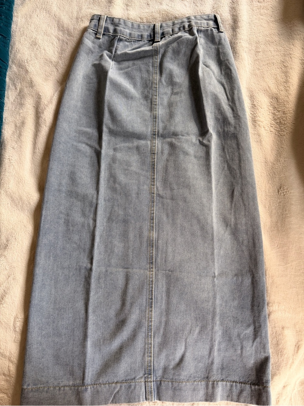 Light Blue Denim Button-Front Midi Skirt - Picture 4 of 6